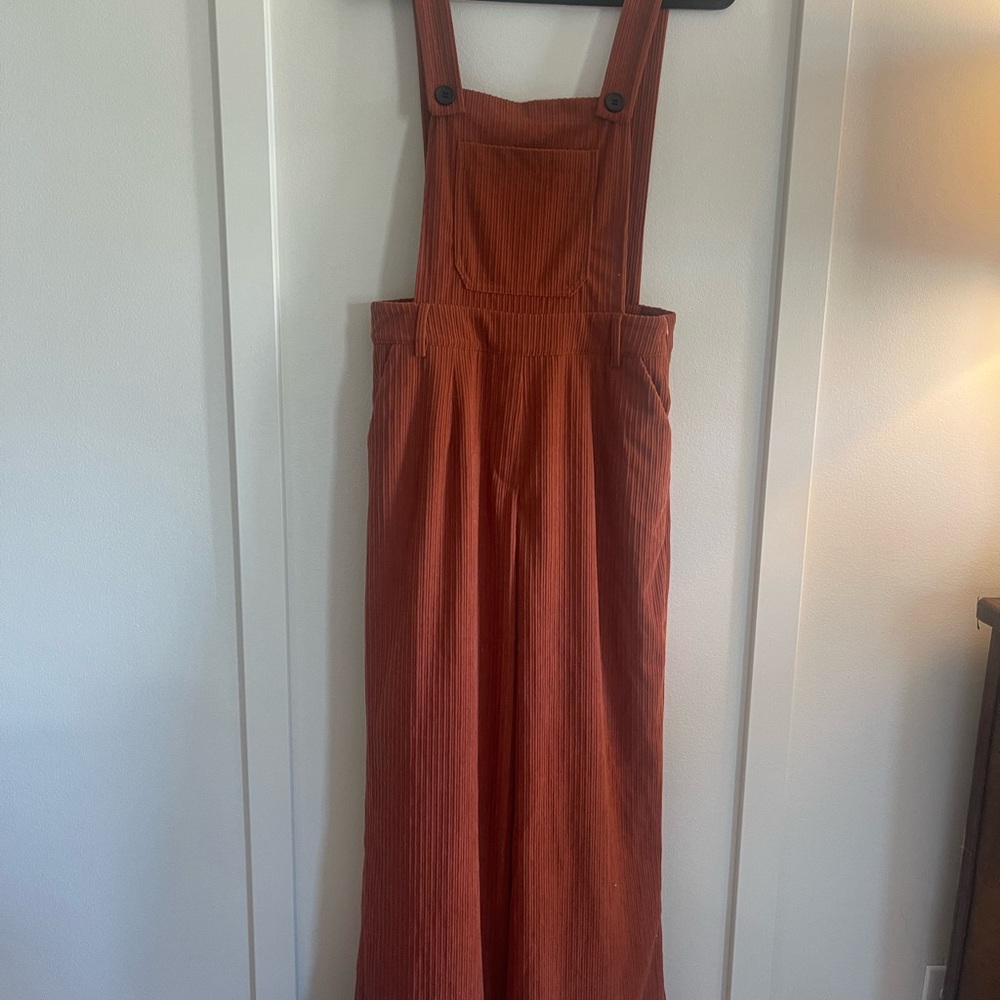 Orange Corduroy Overalls